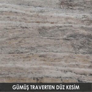 Gümüş Traverten Düz Kesim