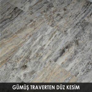 Gümüş Traverten Düz Kesim